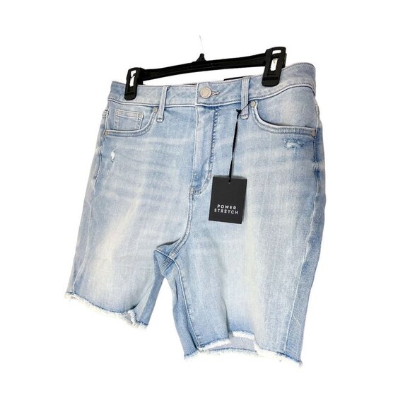 Simply Vera Wang Womens High Rise Light Distressed Bermuda Jean Shorts Sz 14 New - Picture 3 of 11